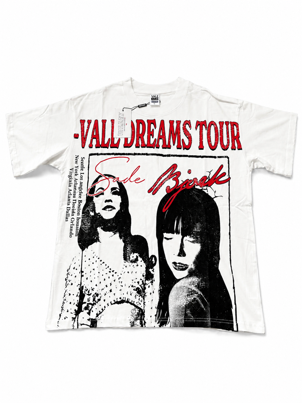 Valley Dreams Tour Sade x Bjork Graphic Tee White