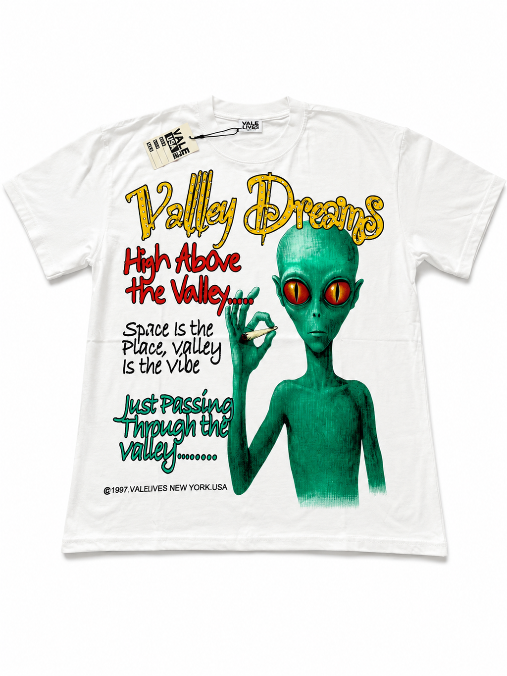 Valley Dreams High Above the Valley Alien Graphic Tee White