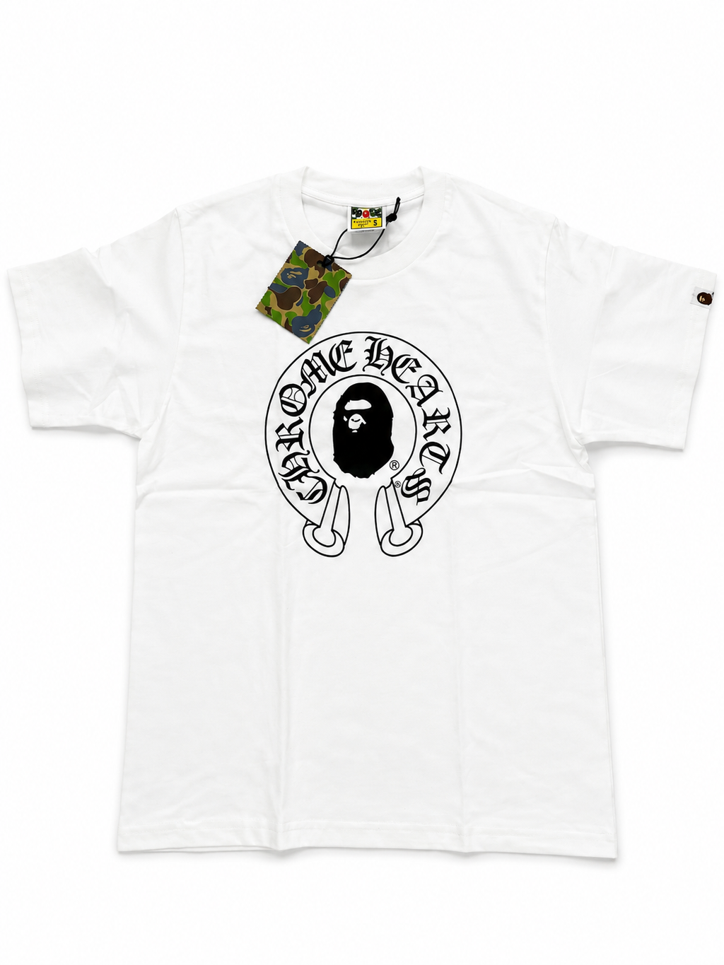 BAPE x Chrome Hearts Collab Graphic Tee White