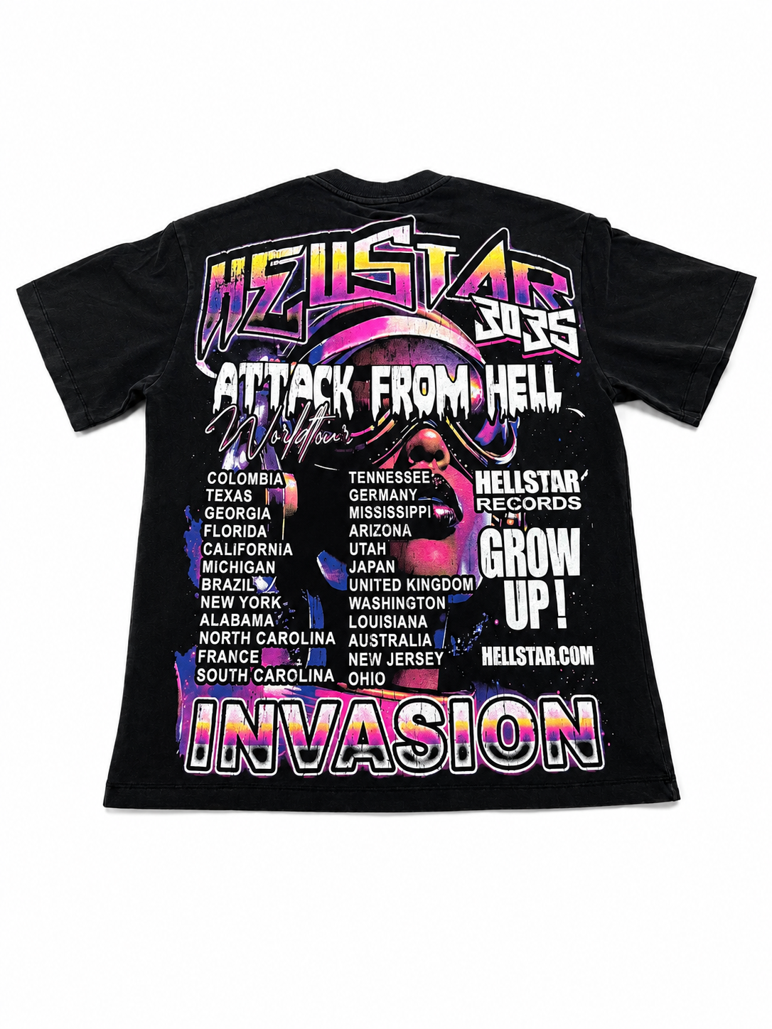 Hellstar 3035 Invasion World Tour Graphic Tee Black