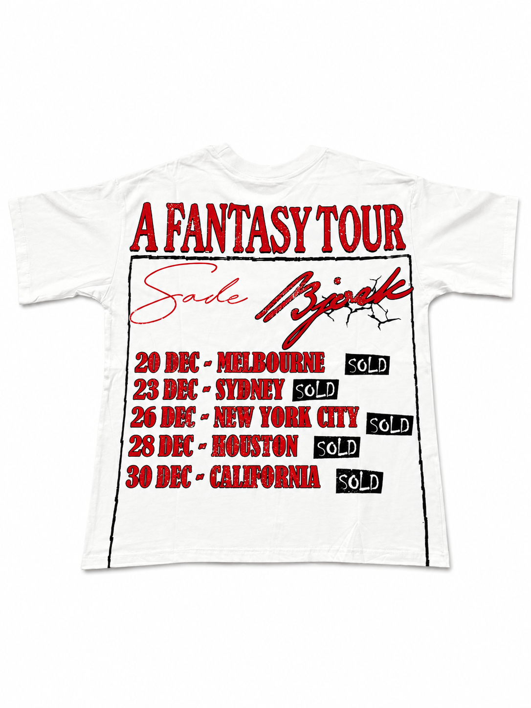Valley Dreams Tour Sade x Bjork Graphic Tee White