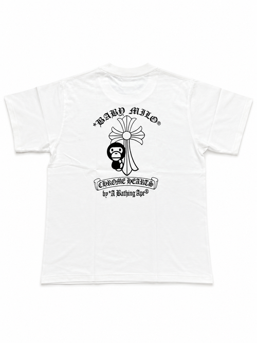 BAPE x Chrome Hearts Collab Graphic Tee White